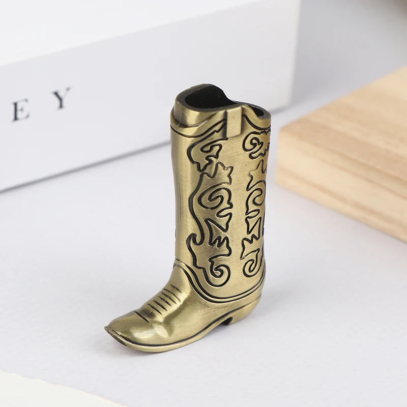 Creative Metal Boot Lighter Case for  J5/J25 – Personalized Engraving, Unique Men's Minimalist Gift with Custom Patterns