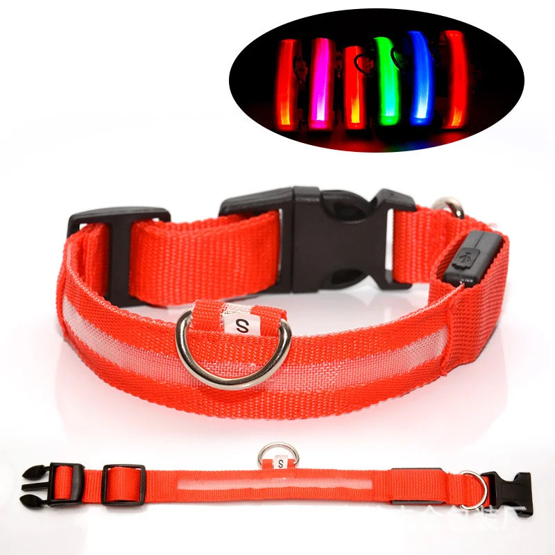 3 Modes LED Flashing Dog Collar, USB Rechargeable & Battery Operated Adjustable Dog Loss Prevention Collar Pet Accessories
