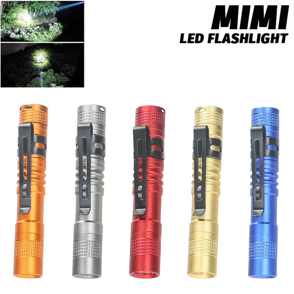 Mini Portable LED Pen Light with Clip Ultra Bright High Lumens Pocket Handheld Flashlight Torch for Camping Outdoor Emergency