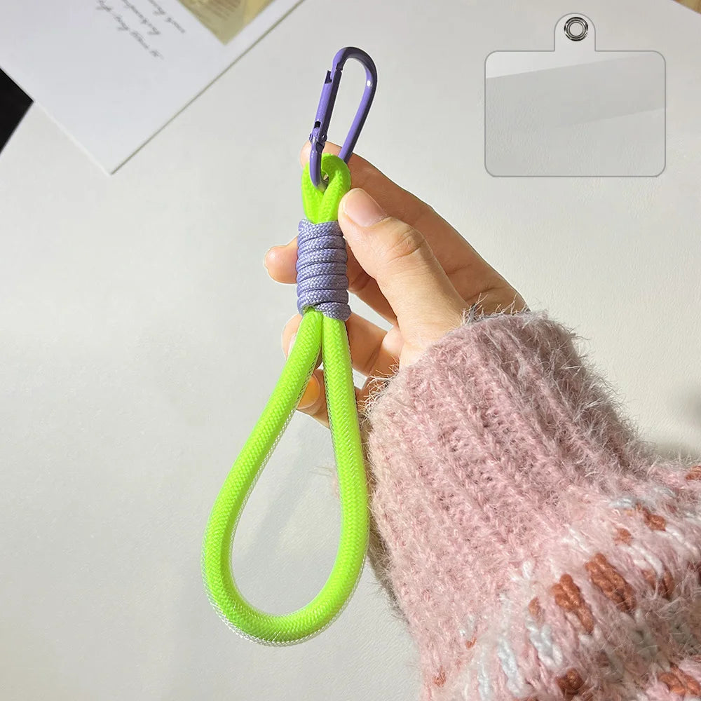 Mesh Landyard Fluorescent Pendant Mobile Phone Bag Rope Keychain Fashion Creative Decorative Keycord Accessories Wrist Strap