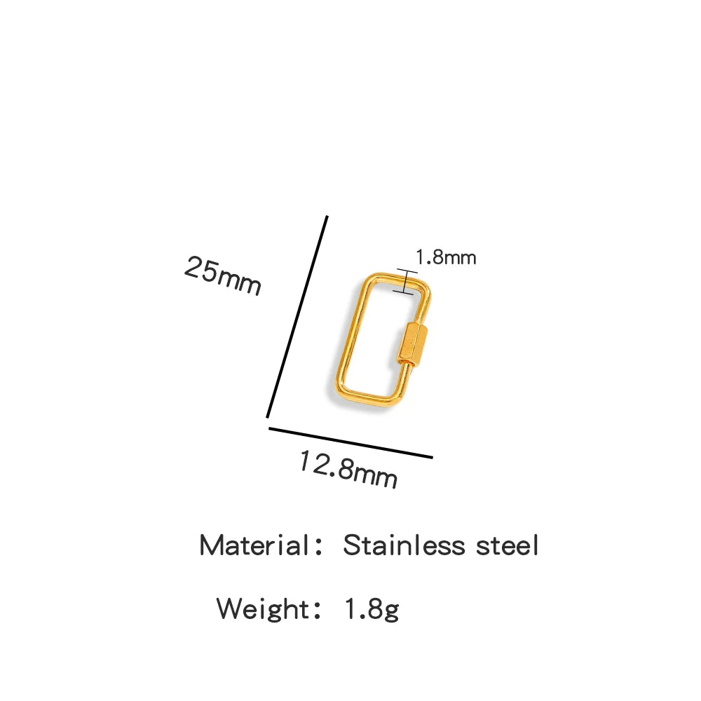 5Pcs Stainless Steel Gold Plated Spring Ring Clasps Geometric Shaped Open Jump Rings for DIY Jewelry Making