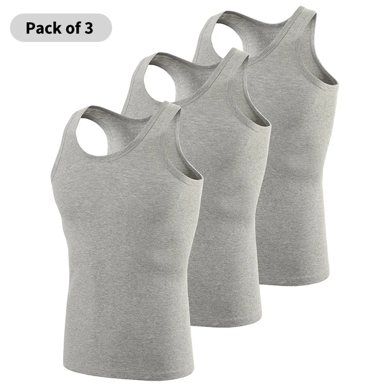 Four Seasons Men Pure Cotton Vest Youth Fit Sports Fitness Middle-aged Casual Sleeveless Top