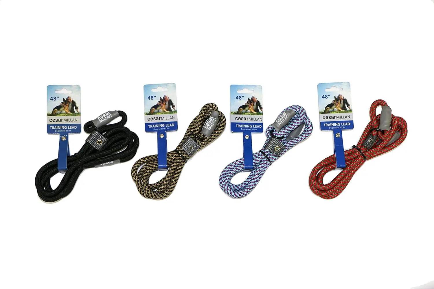 2-in-1 Slip Collar Dog Training Lead & Heavy Duty Durable Weatherproof Rope Leash, No Pull Training, Large Grey