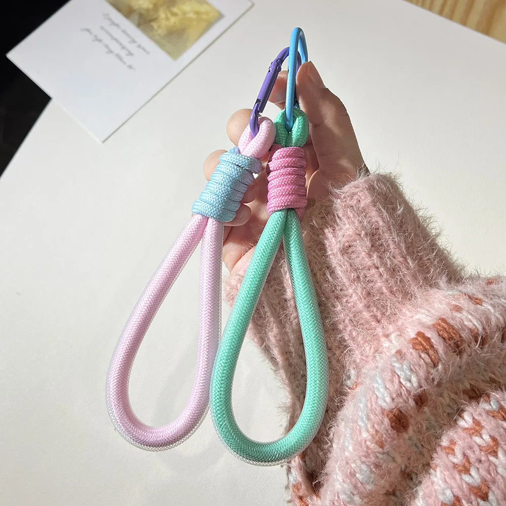 Mesh Landyard Fluorescent Pendant Mobile Phone Bag Rope Keychain Fashion Creative Decorative Keycord Accessories Wrist Strap
