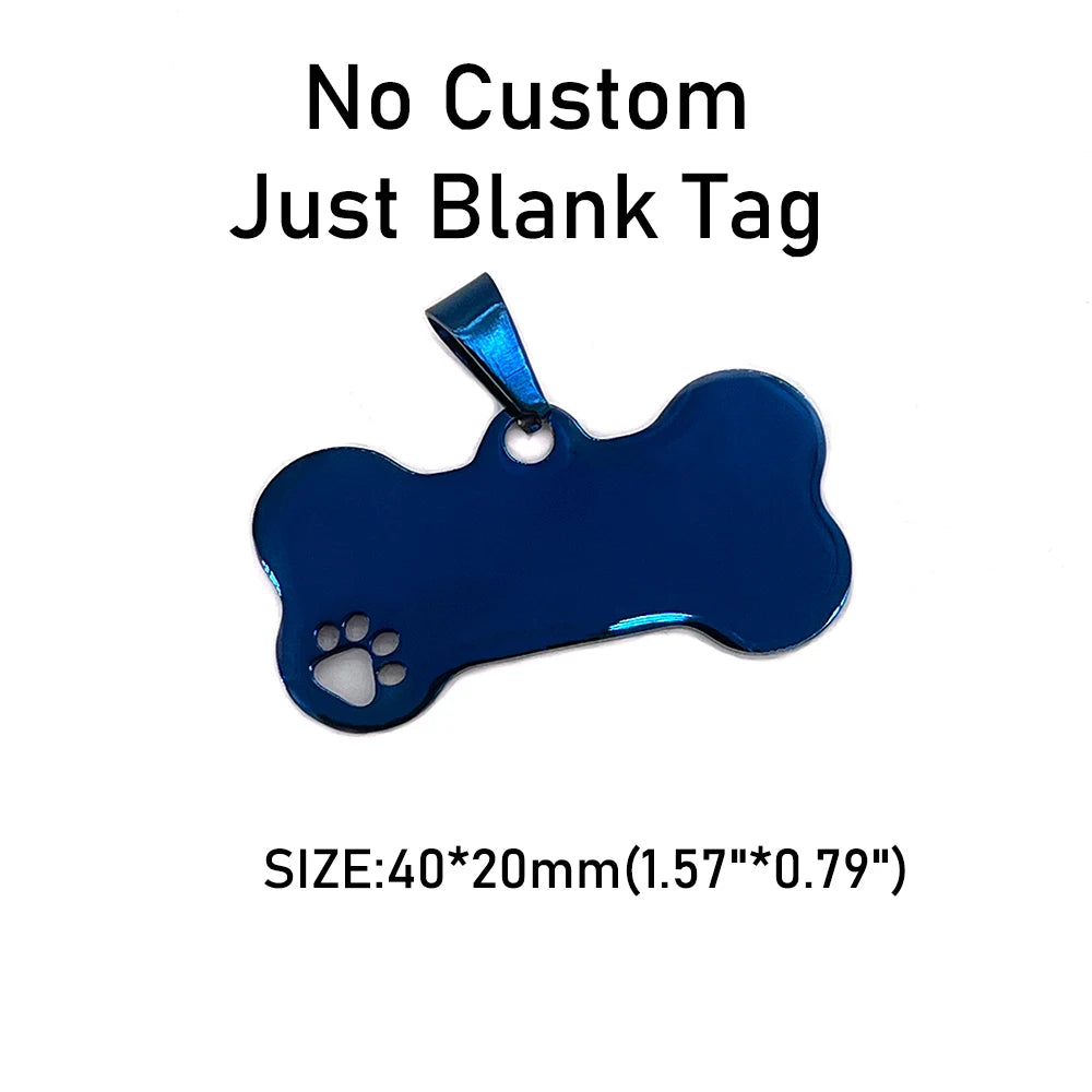 Customized Dog Collar Tag Color Bone Pendant for Dog Medal with Engraving Name Personalized Number Kitten Puppy Cat Accessories