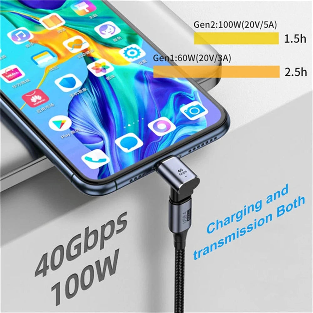 100W Car Type-C Magnetic Converter 40Gbps USB Flash Drive Multi-Functional Adapter Vehicle Data Transmission Charge Accessories