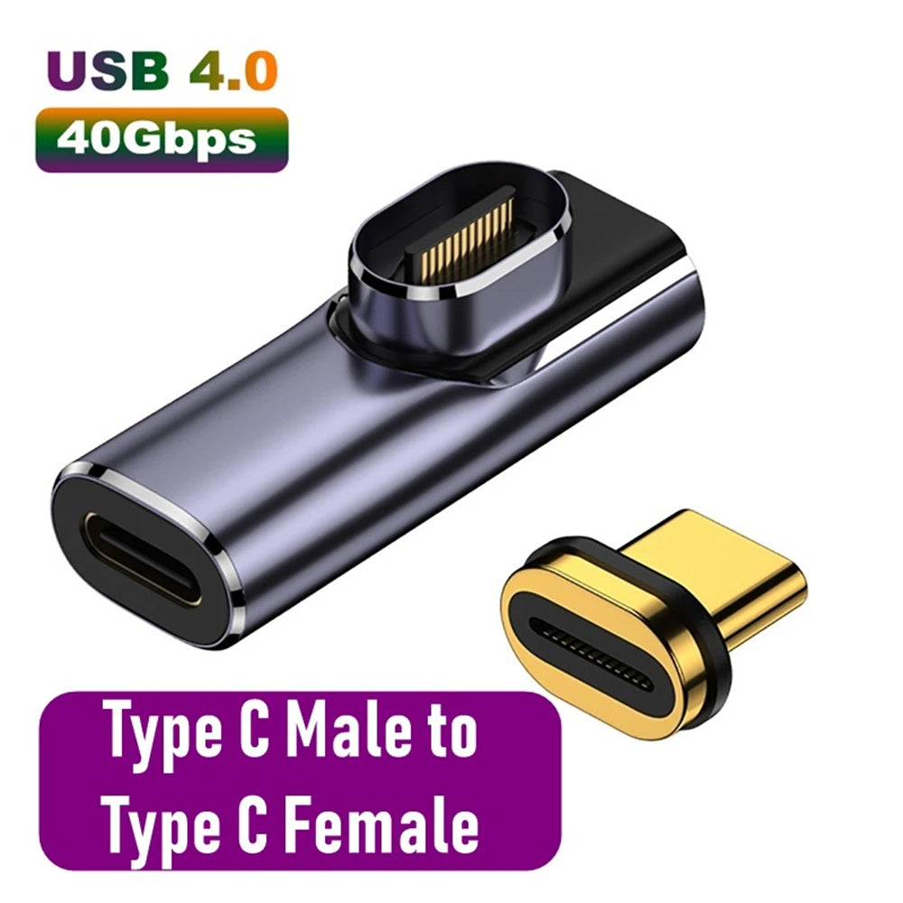 100W Car Type-C Magnetic Converter 40Gbps USB Flash Drive Multi-Functional Adapter Vehicle Data Transmission Charge Accessories
