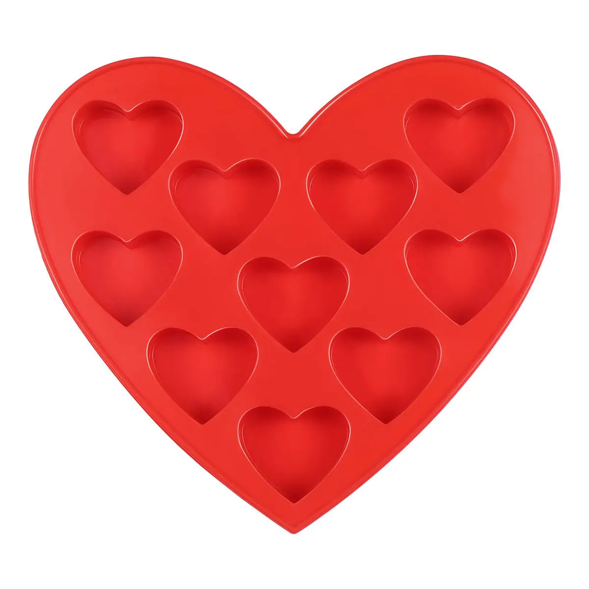 10 Cavity Heart Shaped Food Grade Silicone Chocolate Mold Baking Tray for Cake Cookies Fondant Ice Cubes Valentine Birthday