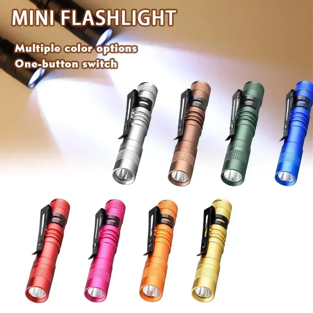 Mini Portable LED Pen Light with Clip Ultra Bright High Lumens Pocket Handheld Flashlight Torch for Camping Outdoor Emergency
