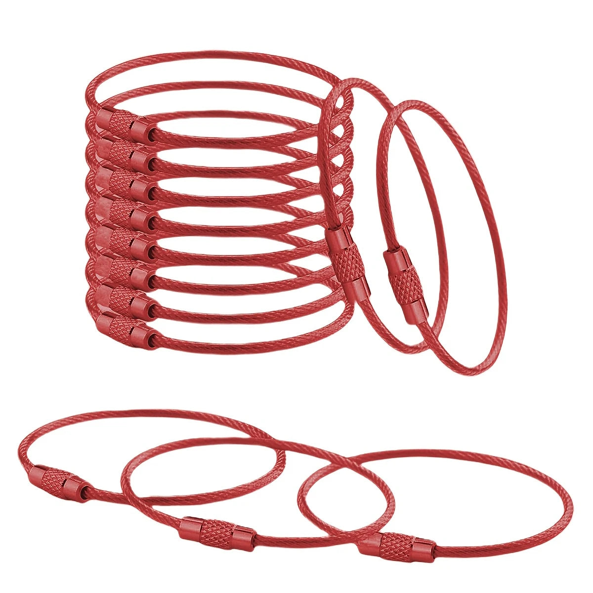 5/15/25/40Pcs Extendable Wire Keychain Cable Large Keyrings Luggage Tags Loops Holder ID Tag Keeper for DIY Key Ring Crafts Gift