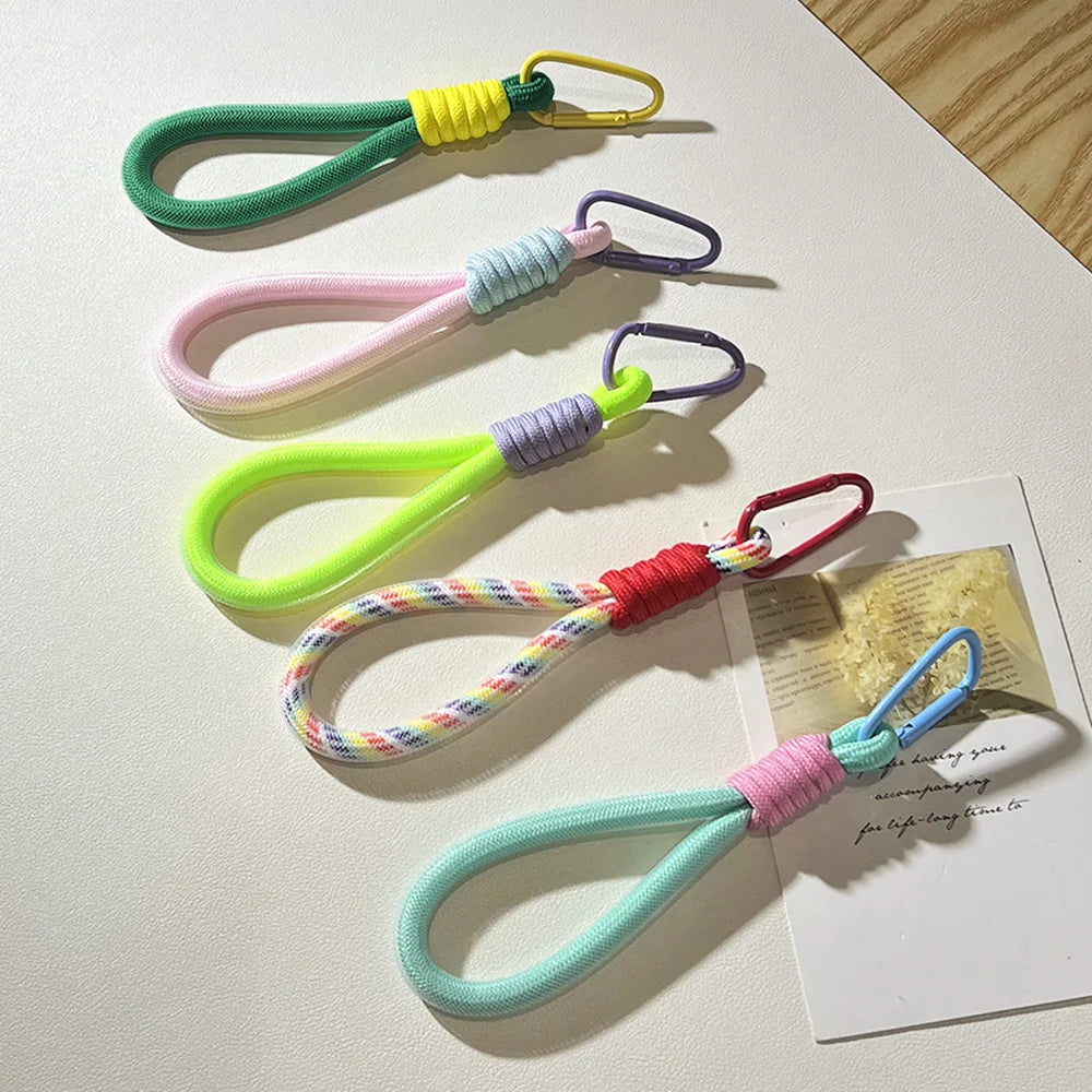 Mesh Landyard Fluorescent Pendant Mobile Phone Bag Rope Keychain Fashion Creative Decorative Keycord Accessories Wrist Strap