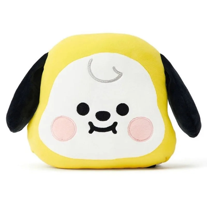 BT21 Face-Shaped Pillow Cute Fashion Cartoon Personalized Creative Car Cushion Headrest Doll Toy Gift for Friends' Birthday