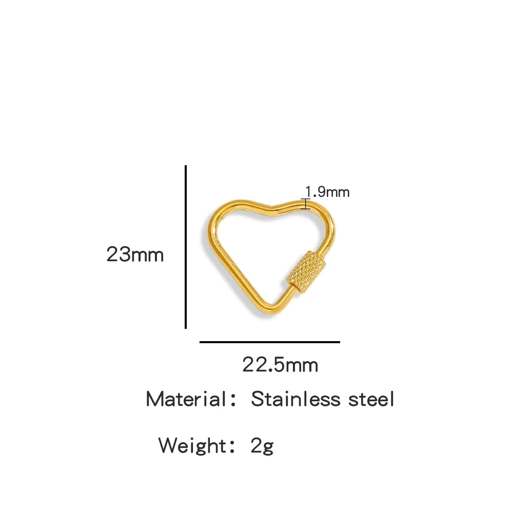 5Pcs Stainless Steel Gold Plated Spring Ring Clasps Geometric Shaped Open Jump Rings for DIY Jewelry Making