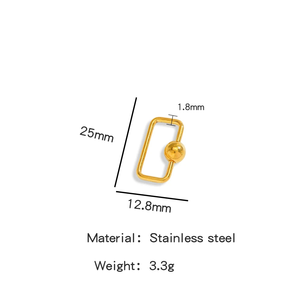 5Pcs Stainless Steel Gold Plated Spring Ring Clasps Geometric Shaped Open Jump Rings for DIY Jewelry Making