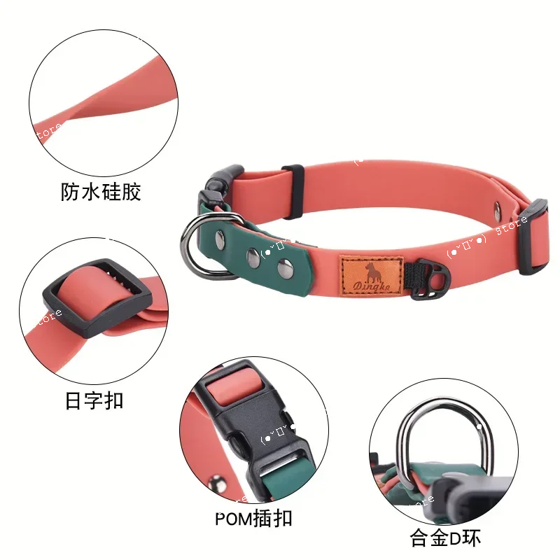 waterproof small medium dog collar and leash set schnauzer corgi shiba french bulldog puppy collars dogs accesorios cat collar