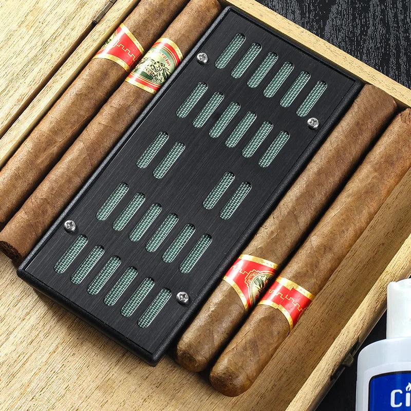 Cigar Humidifier Metal Face Cigar Moisturizing Tablets Rectangle Design Cigar Humidor Moisture Accessories