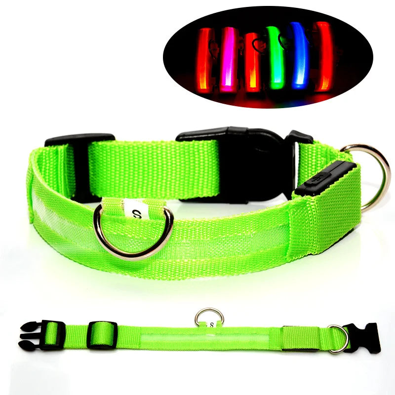 3 Modes LED Flashing Dog Collar, USB Rechargeable & Battery Operated Adjustable Dog Loss Prevention Collar Pet Accessories