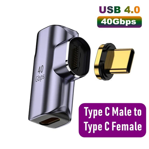 100W Car Type-C Magnetic Converter 40Gbps USB Flash Drive Multi-Functional Adapter Vehicle Data Transmission Charge Accessories