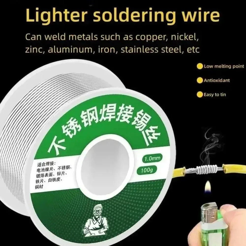 100/50/20g NEW Lighter Stainless Steel Soldering Tin Wire Tin Melt Rosin Core Solder Soldering Wire Roll No-clean FLUX 2.0%