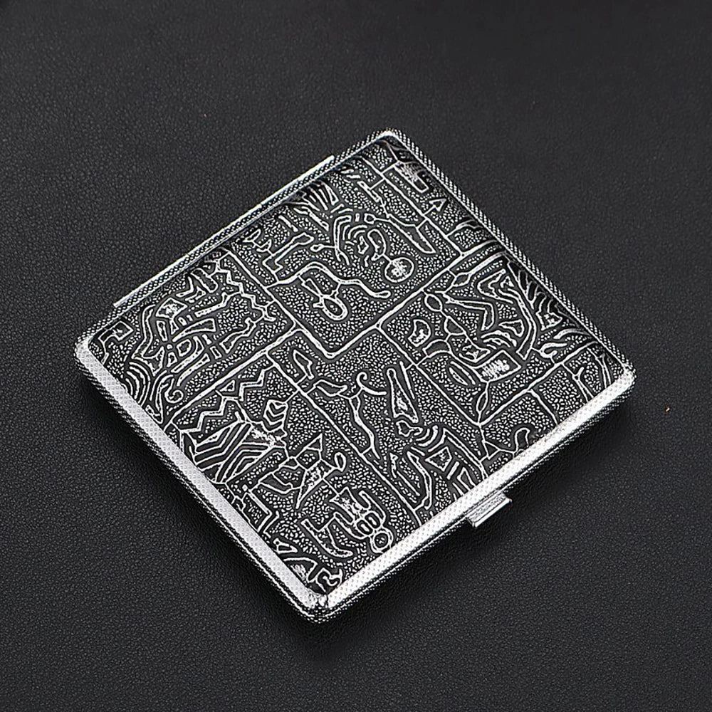 Cigarette Lady Storage Cover Holder 20 Sticks Gift for Men's Leather Cigarette Box Cigar Case Metal Leather Smoking Accessories