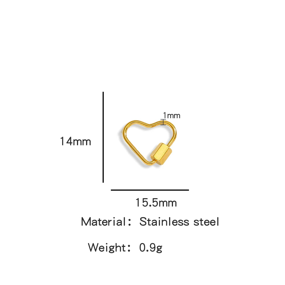 5Pcs Stainless Steel Gold Plated Spring Ring Clasps Geometric Shaped Open Jump Rings for DIY Jewelry Making