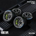1/64 Model Car Wheels with Rubber Tires Dynamic Bearing Resin Rims 10.8mm Diameter Parts for MINIGT Diecast Model Cars