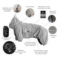 Dog Lightweight Windbreaker Pet Outdoor Sports Jacket 0.5 lbs 3 in One Hooded Easy on/Off with Collar and Harness Reflective Pi