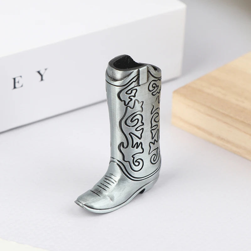 Creative Metal Boot Lighter Case for  J5/J25 – Personalized Engraving, Unique Men's Minimalist Gift with Custom Patterns