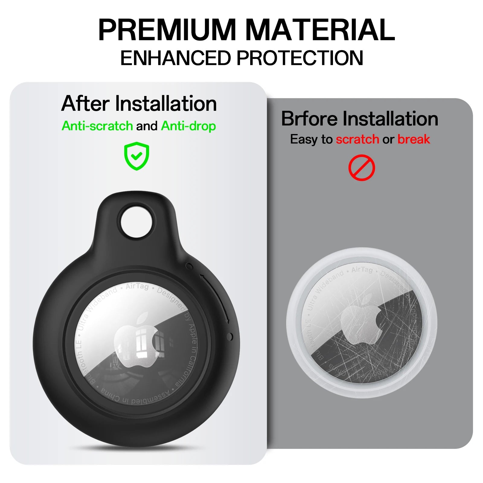 For Apple Air tag Case IP4 Daily Waterproof Holder with Keychain Protective Shell AntiDrop Cover For Airtags Pet Dog Cat Collar