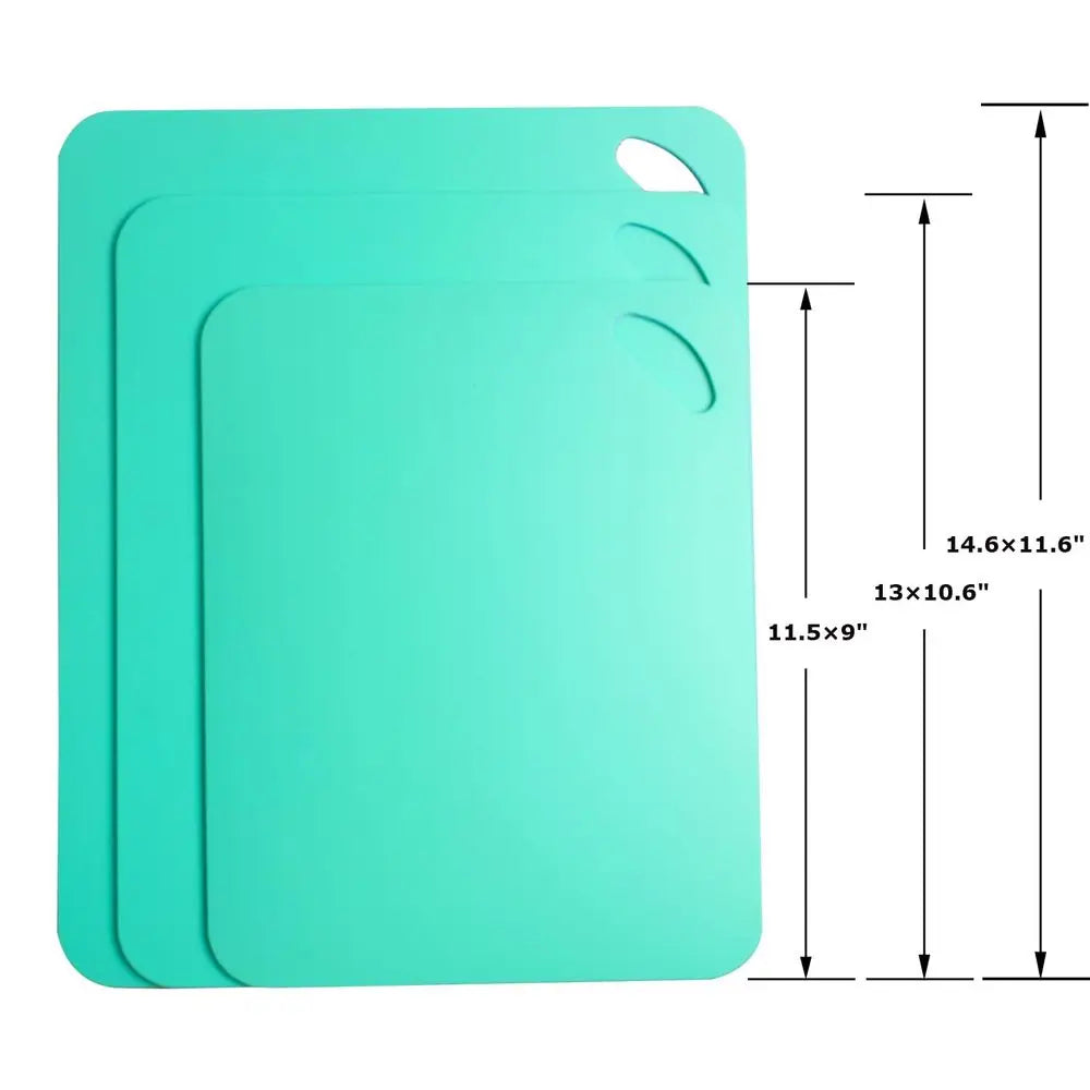 Plastic Flexible Cutting Mats for Kitchen, 3pcs Color Coded Chopping Board Set, Cutting Board Sheet for Kitchen Cooking, Dishwas