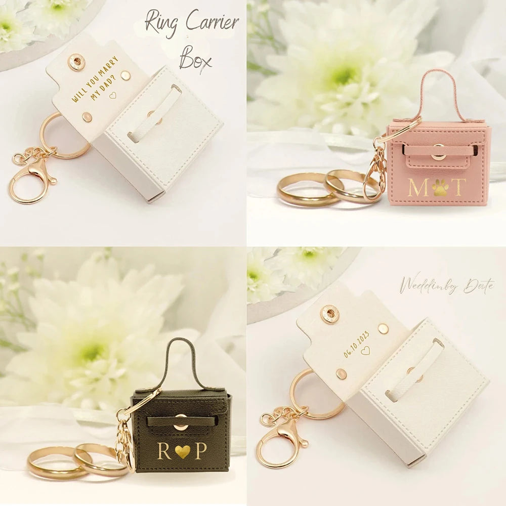 Personalized Wedding Ring Bearer Pouch for Dog Cat Custom Proposal Engagement Ring Box Dog Collars Proposal Ring Pillow
