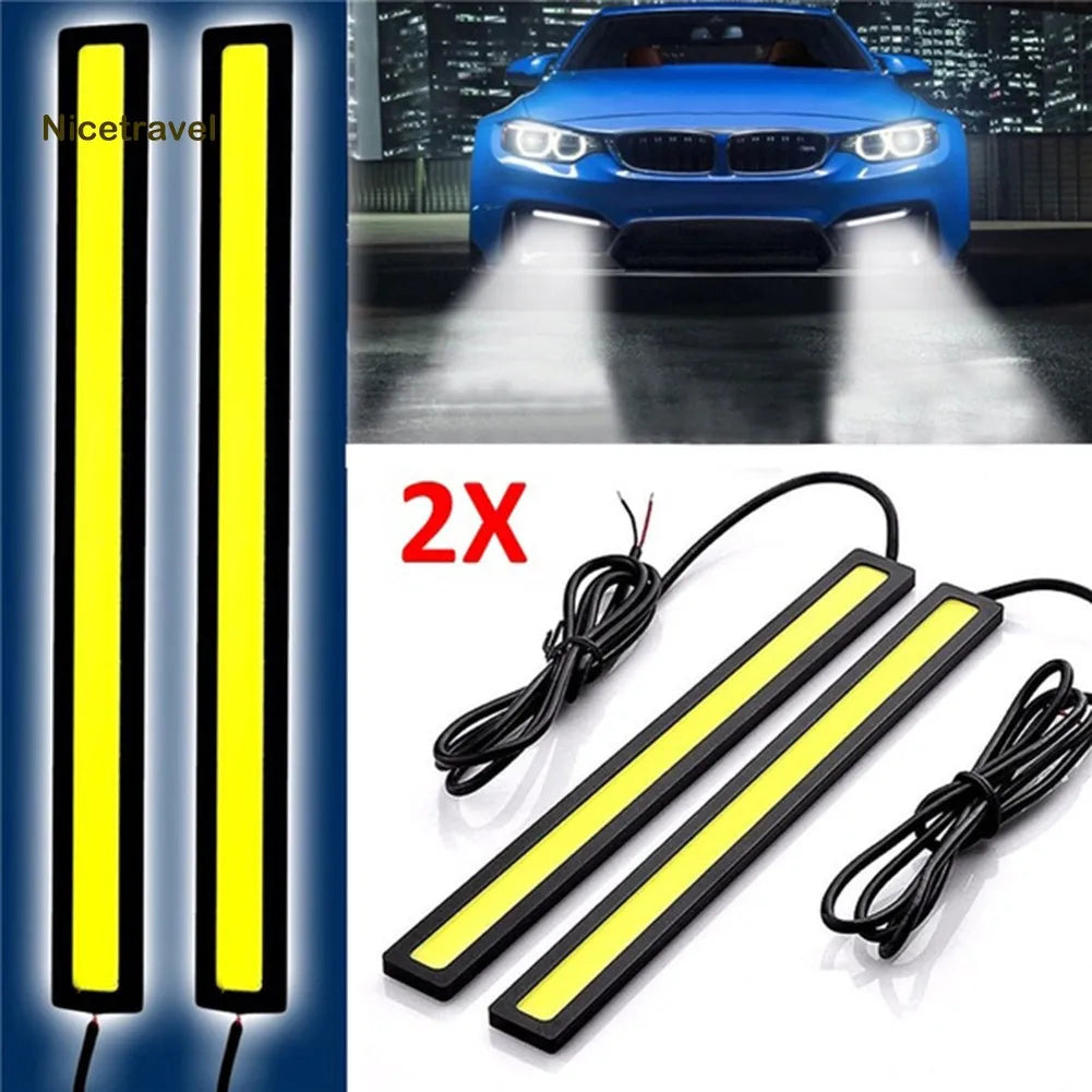 2 Pcs Universal Car Light Bars 17cm Waterproof Led Cob Light Stripe For Car Racing Daytime Running Lamp