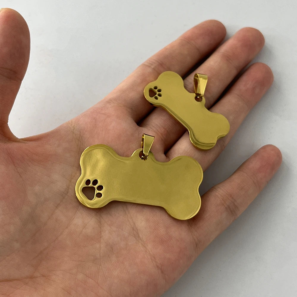Customized Dog Collar Tag Color Bone Pendant for Dog Medal with Engraving Name Personalized Number Kitten Puppy Cat Accessories