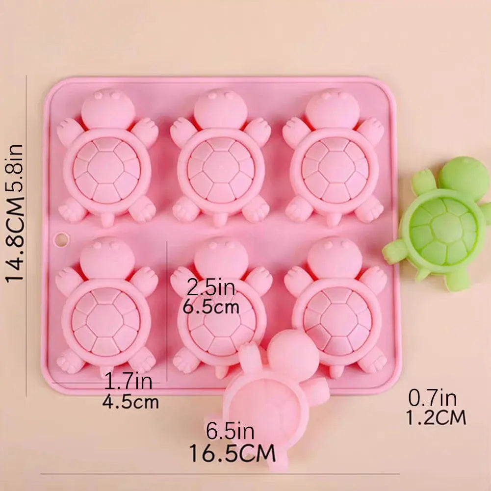 Turtles Ice Tray 3D Tortoises Sea Turtles Silicone Mold For DIY Ice Cubes Hand-Made Kitchen Baking Supplies For Kids' Activities