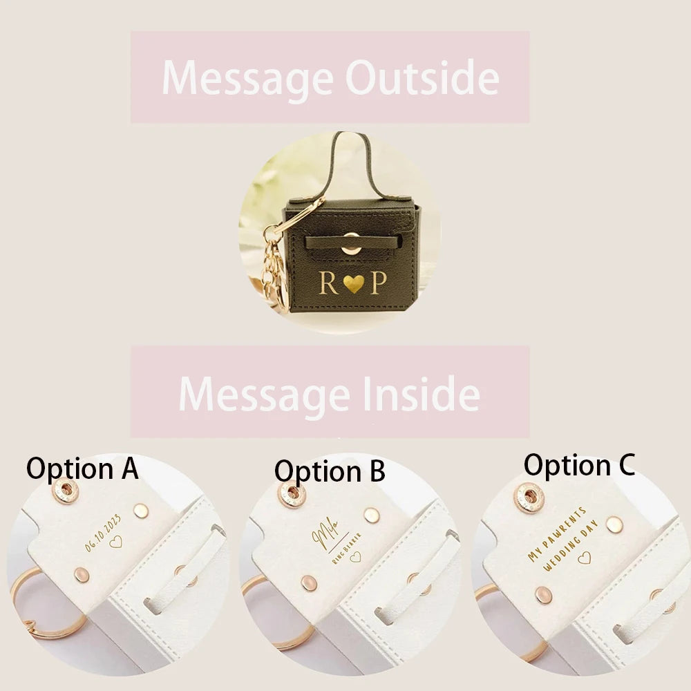 Personalized Wedding Ring Bearer Pouch for Dog Cat Custom Proposal Engagement Ring Box Dog Collars Proposal Ring Pillow