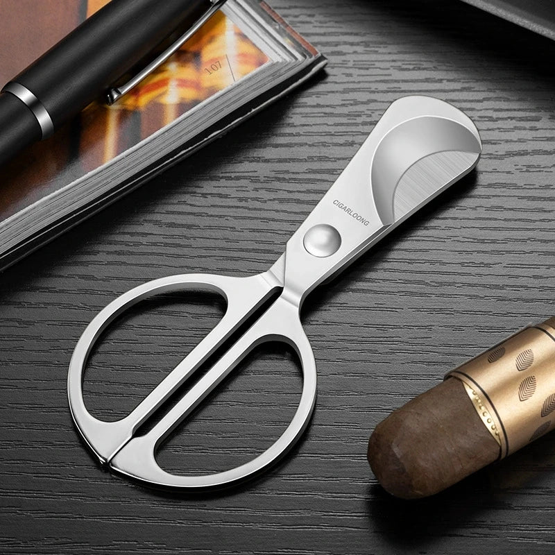 Stainless Steel Sharp Cigar Cutter Smooth Wear-Resistant Portable Handheld Cigar Scissor Smoking Accessories Father's Day Gift