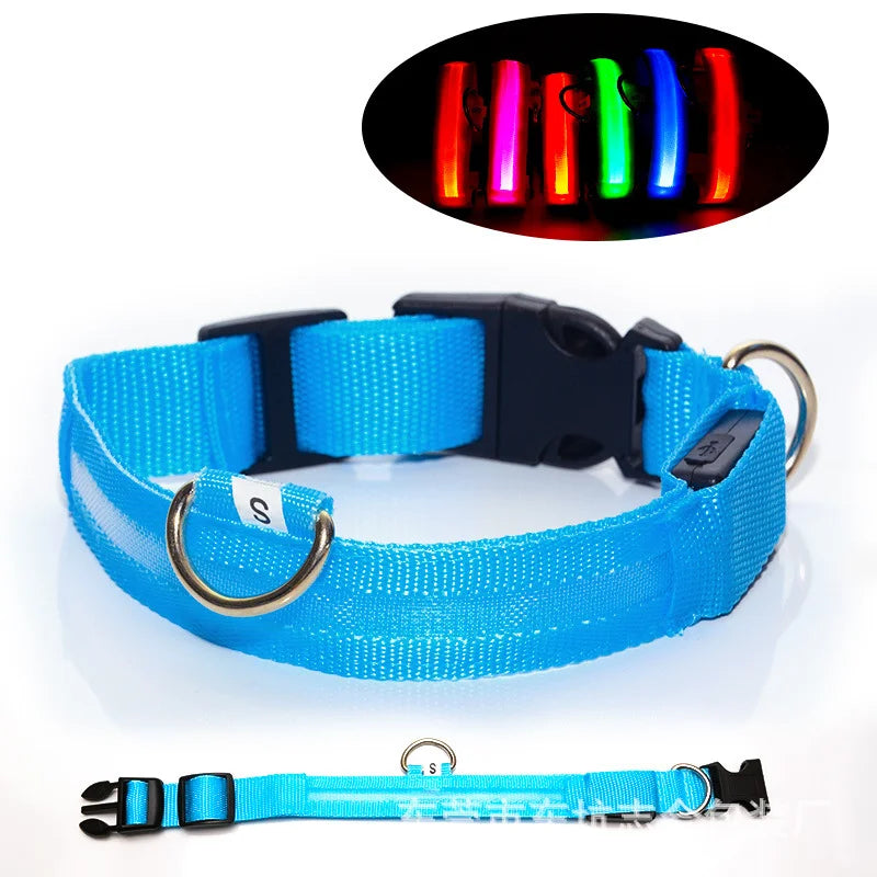3 Modes LED Flashing Dog Collar, USB Rechargeable & Battery Operated Adjustable Dog Loss Prevention Collar Pet Accessories