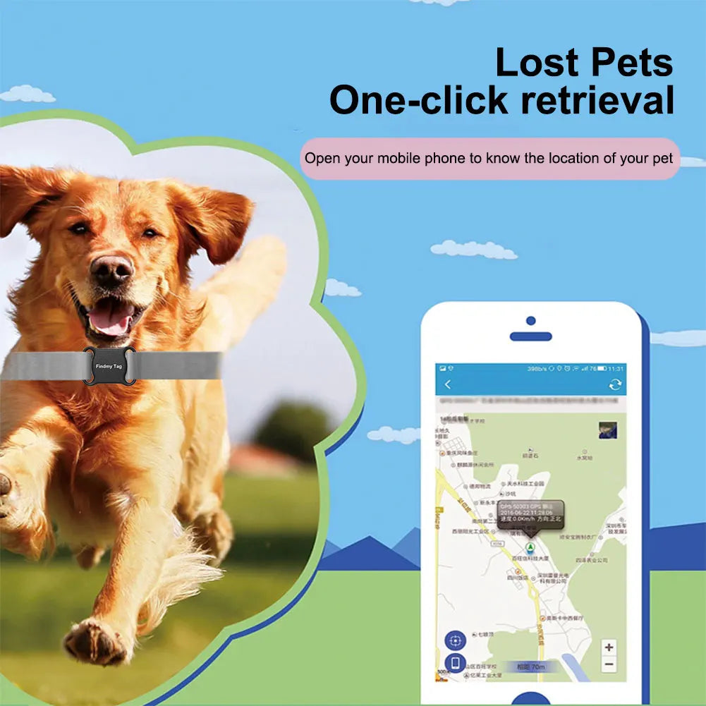Real-time Tracking Dog Cat Collar Find Device BT GPS Tracking Device Pet Tracker for Dogs Cats Kids Pets Keychain Wallet Luggage