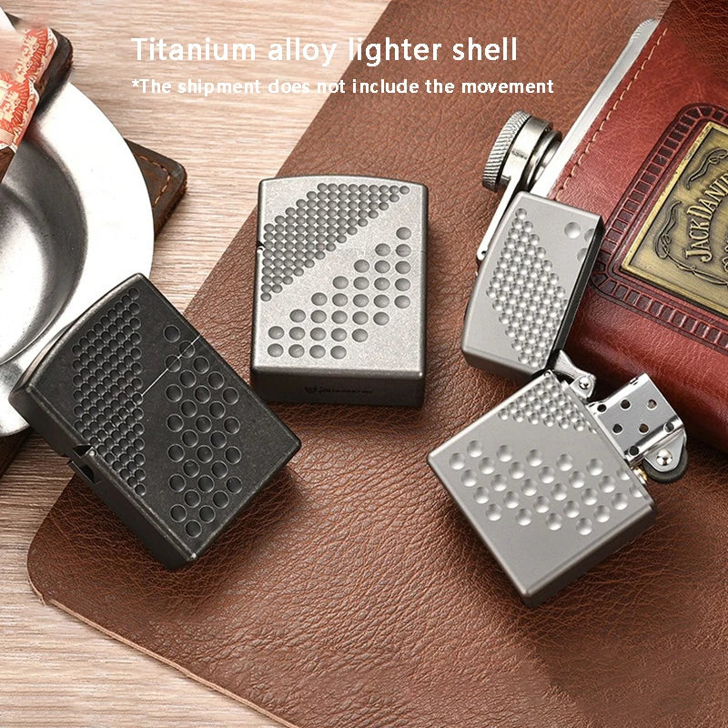 Titanium Alloy Lighter Shell CNC Process Waterproof Drop-Proof Portable Compact Outdoor EDC Tool (No Core)