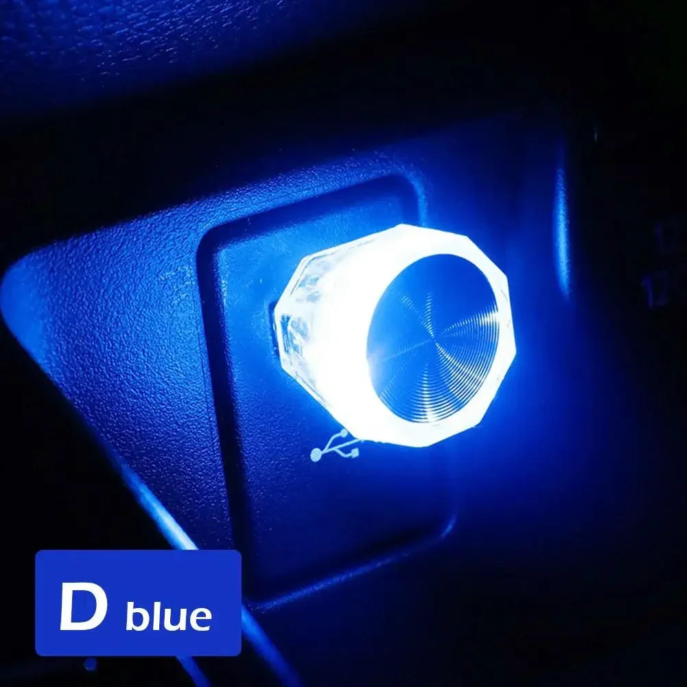 2026 Car LED Colorful Night Light Cigarette Lighter USB Atmosphere Light Wiring-Free Car Interior Lighting Accessories Supplies