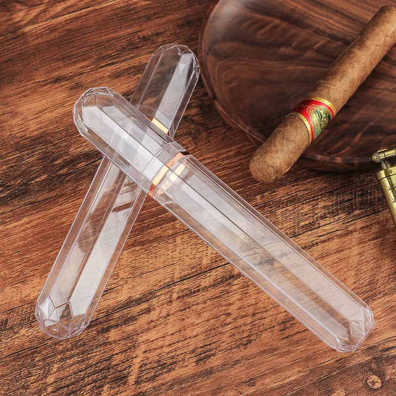 Acrylic Travel Cigar Tube Fashion Humidor Holder Cigar Case Portable Storage Clear Storage Box Cigar Accessories