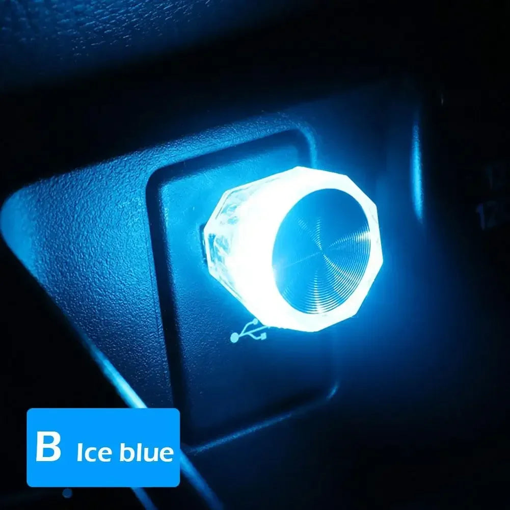 2026 Car LED Colorful Night Light Cigarette Lighter USB Atmosphere Light Wiring-Free Car Interior Lighting Accessories Supplies