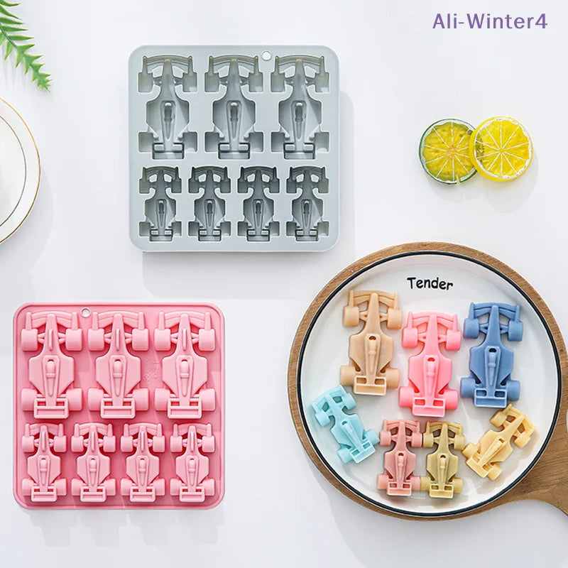 7 Cavity Racing Car Silicone Mold 3d Kart Mousse Fondant Chocolate Mould Ice Grid Epoxy Baking Resin Mold Cake Decorating Tools