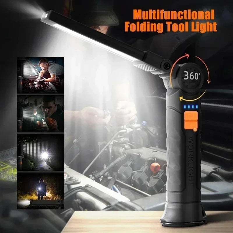 Portable LED COB Search Lights With Magnetic & Hook Built-in Battery Rechargeable Work Light Outdoor Waterproof  Emergency Lamp