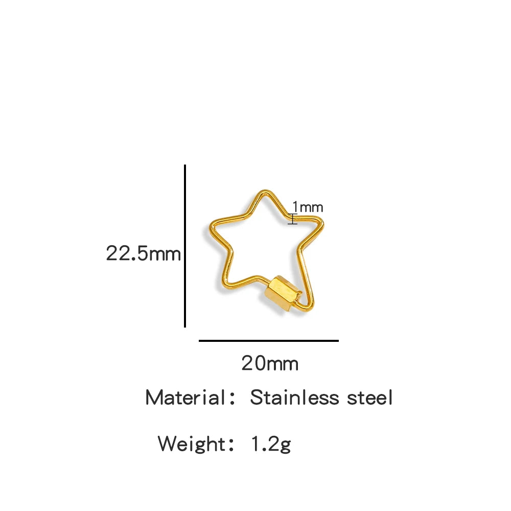 5Pcs Stainless Steel Gold Plated Spring Ring Clasps Geometric Shaped Open Jump Rings for DIY Jewelry Making