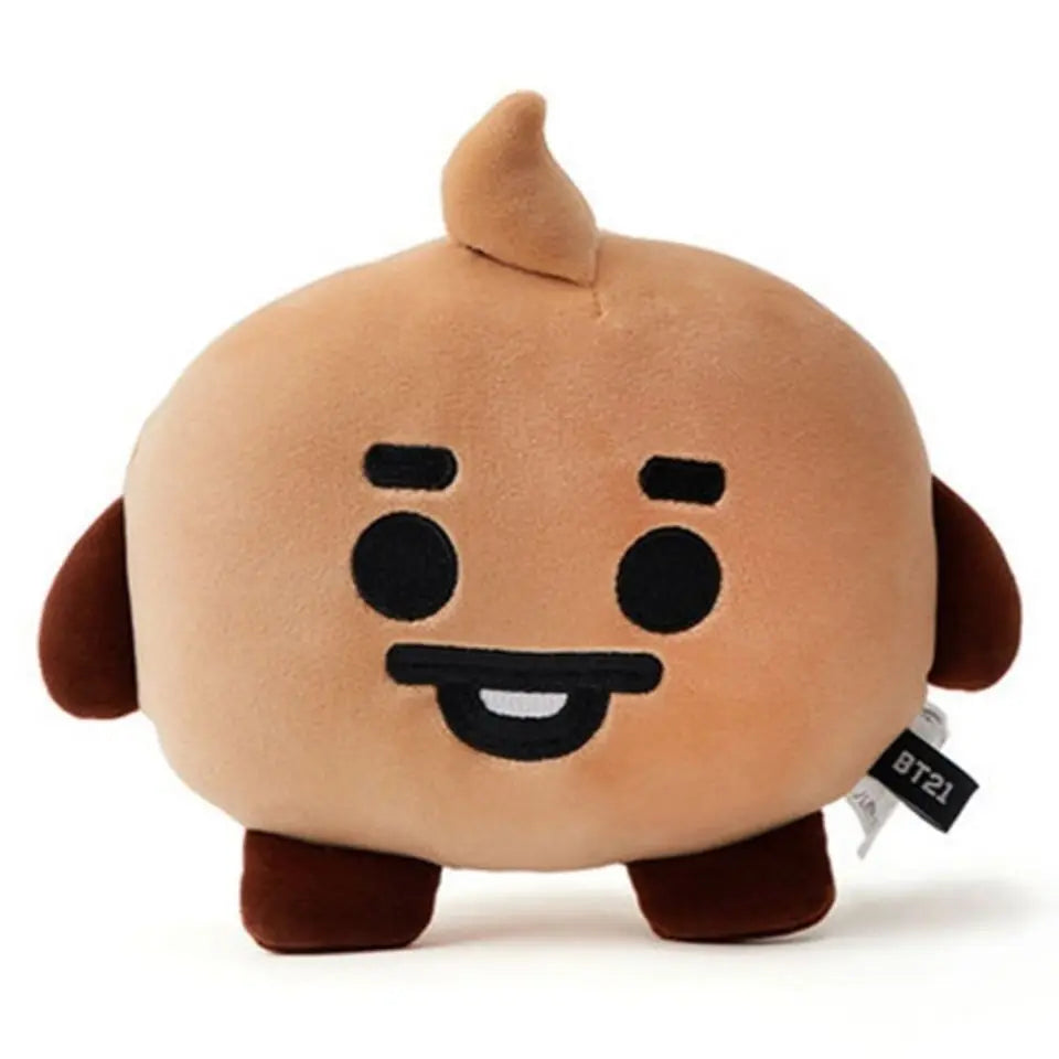 BT21 Face-Shaped Pillow Cute Fashion Cartoon Personalized Creative Car Cushion Headrest Doll Toy Gift for Friends' Birthday