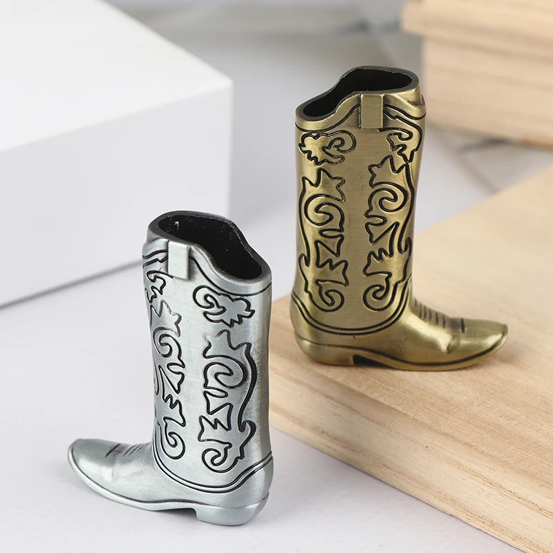 Creative Metal Boot Lighter Case for  J5/J25 – Personalized Engraving, Unique Men's Minimalist Gift with Custom Patterns