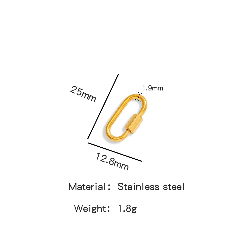 5Pcs Stainless Steel Gold Plated Spring Ring Clasps Geometric Shaped Open Jump Rings for DIY Jewelry Making