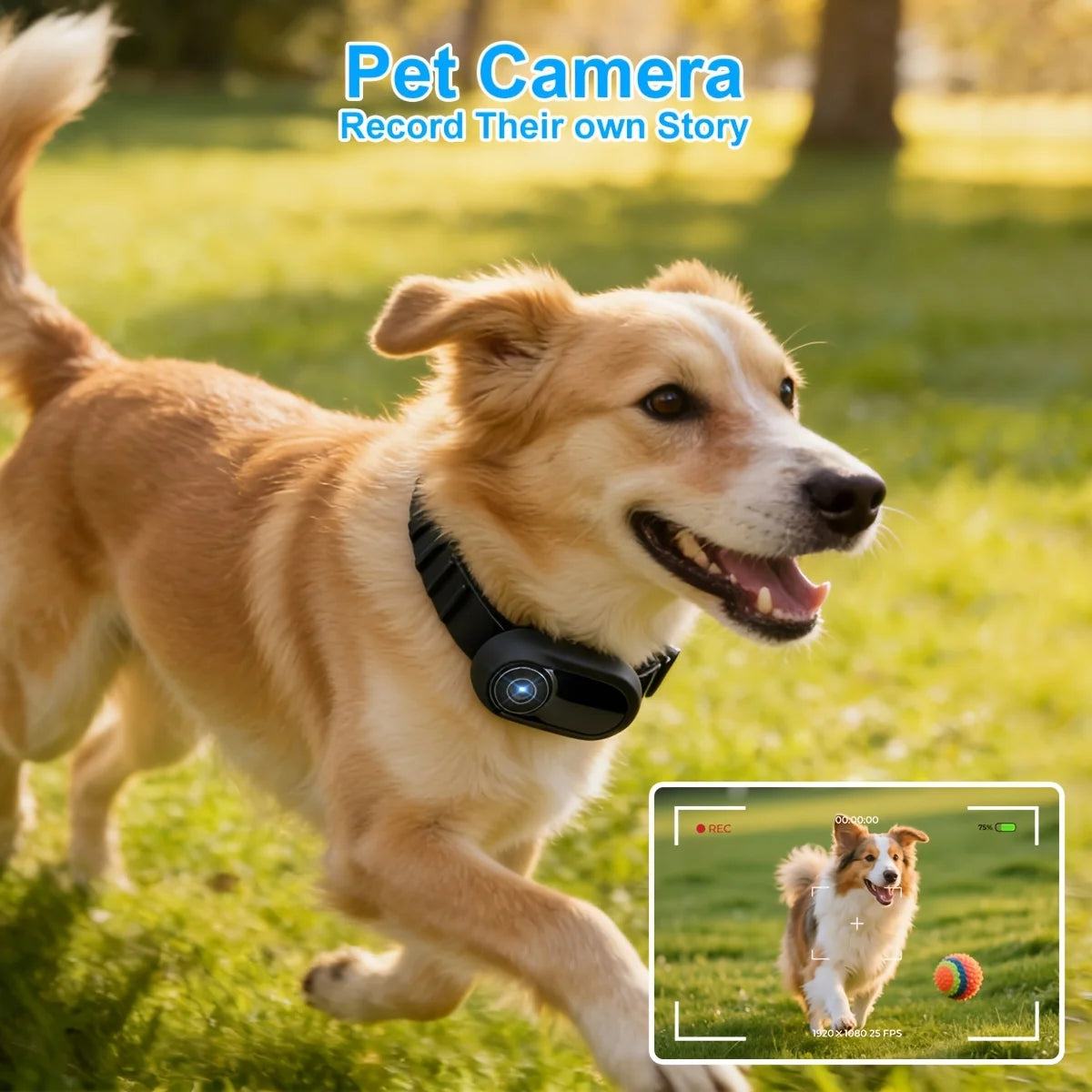 Pet Collar Camera LCD Display HD Outdoor Collar Camera Adjustable Pet Collar Cat Dog Recorder