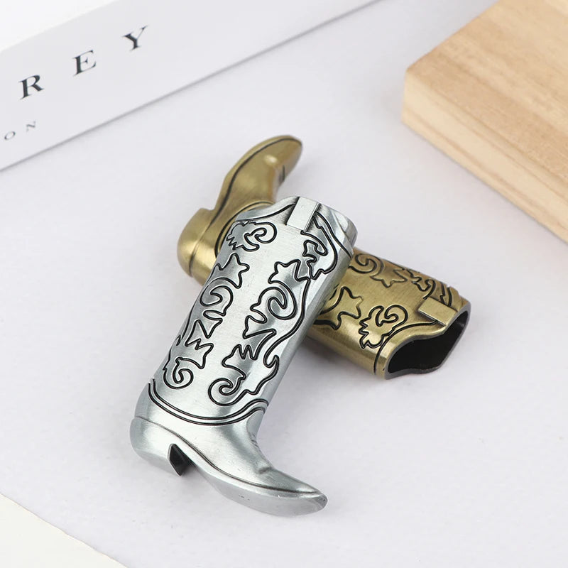 Creative Metal Boot Lighter Case for  J5/J25 – Personalized Engraving, Unique Men's Minimalist Gift with Custom Patterns